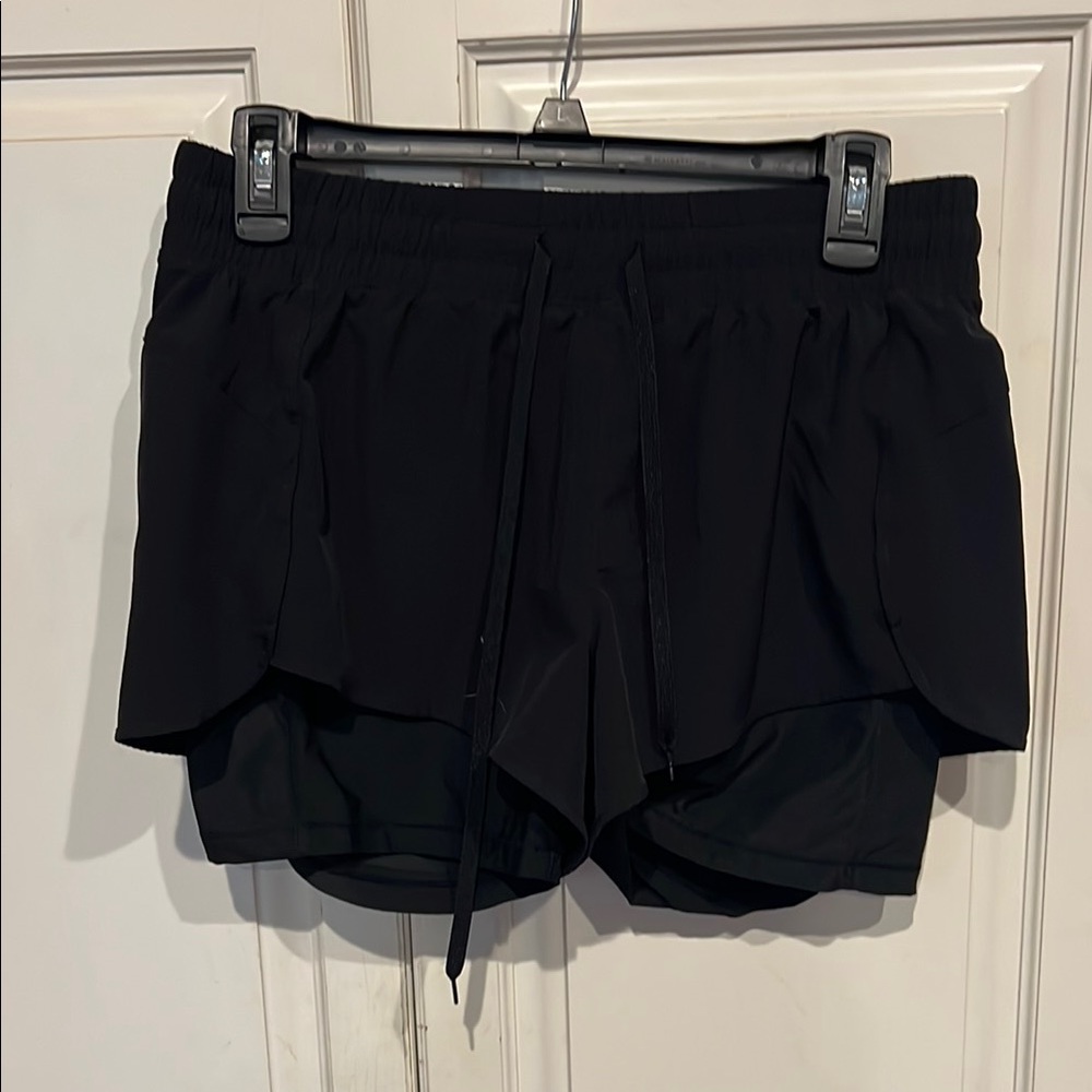90 Degree By Reflex Black Athletic Shorts Lightweight Elastic Waist